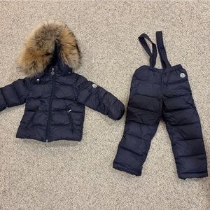 Authentic Moncler Dark Blue Puffer Snowsuit 3T